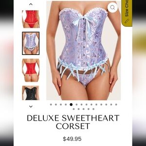 🎁 NIP Elegant Lace Lavender Corset Set